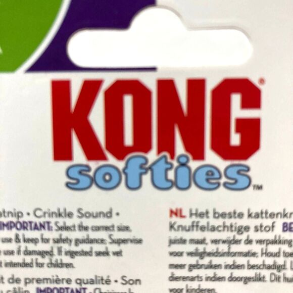 KONG® Softies Cat Toy with Catnip Small Holiday Bear 6"x5" Soft Plush Fabric - Picture 3 of 6